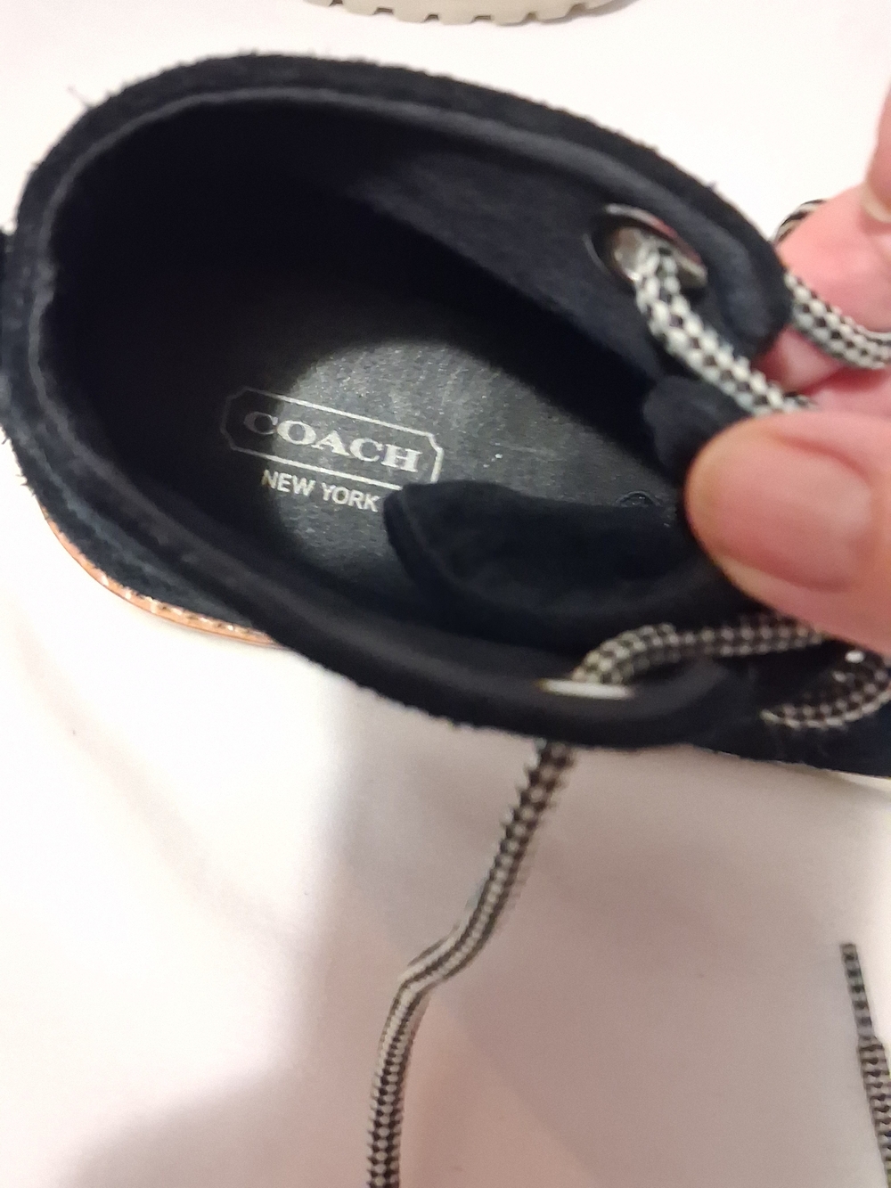 Coach Ester Embossed Black Suede Booties Womens Size 7.5 - Picture 7 of 9